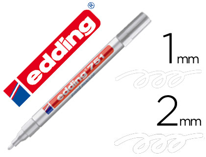 Rotulador edding 751 punta fibra redonda tinta blanca